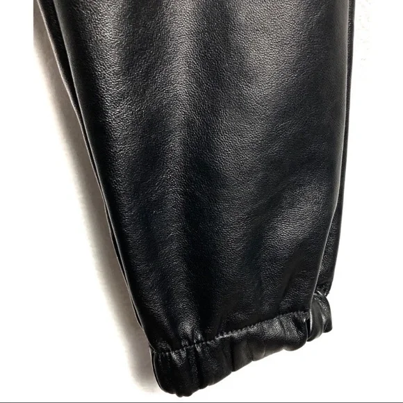 21 SAINTS BLACK FAUX LEATHER JOGGER PANTS - Picture 5 of 6